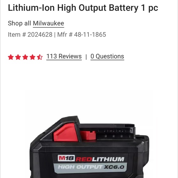 Milwaukee M18 REDLITHIUM High Output XC6.0 Battery - Picture 4 of 4